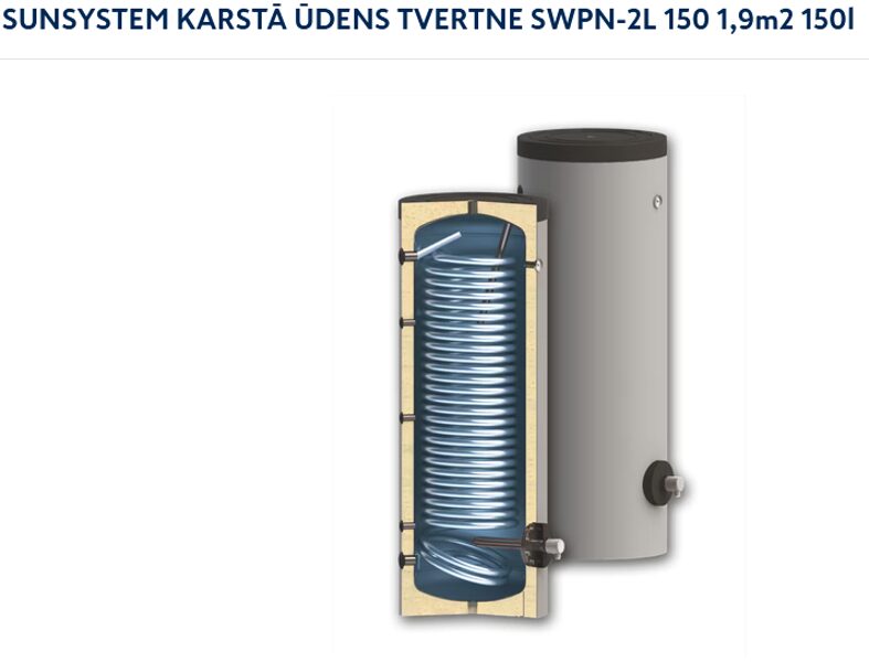 KARSTĀ ŪDENS TVERTNE SWPN-2L , 150 l