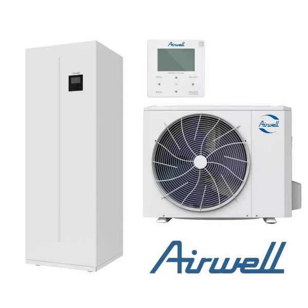 AIRWELL WELLEA WT Gaiss - ūdens siltumsūknis modelis 10kW 1 ph ODMA-100T-09M22-19/ AW-YHPSA10-H91